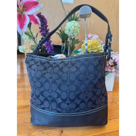 COACH SIGNATURE bROWN SHOULDER BAG TOTE PURSE 2156 (100 - Picture 2 of 12